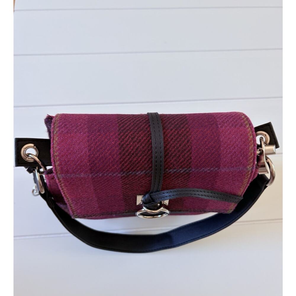 Mucros Weavers Irish Wool Tweed Pink Plaid Handbag Heritage Preppy Academia - Picture 9 of 15